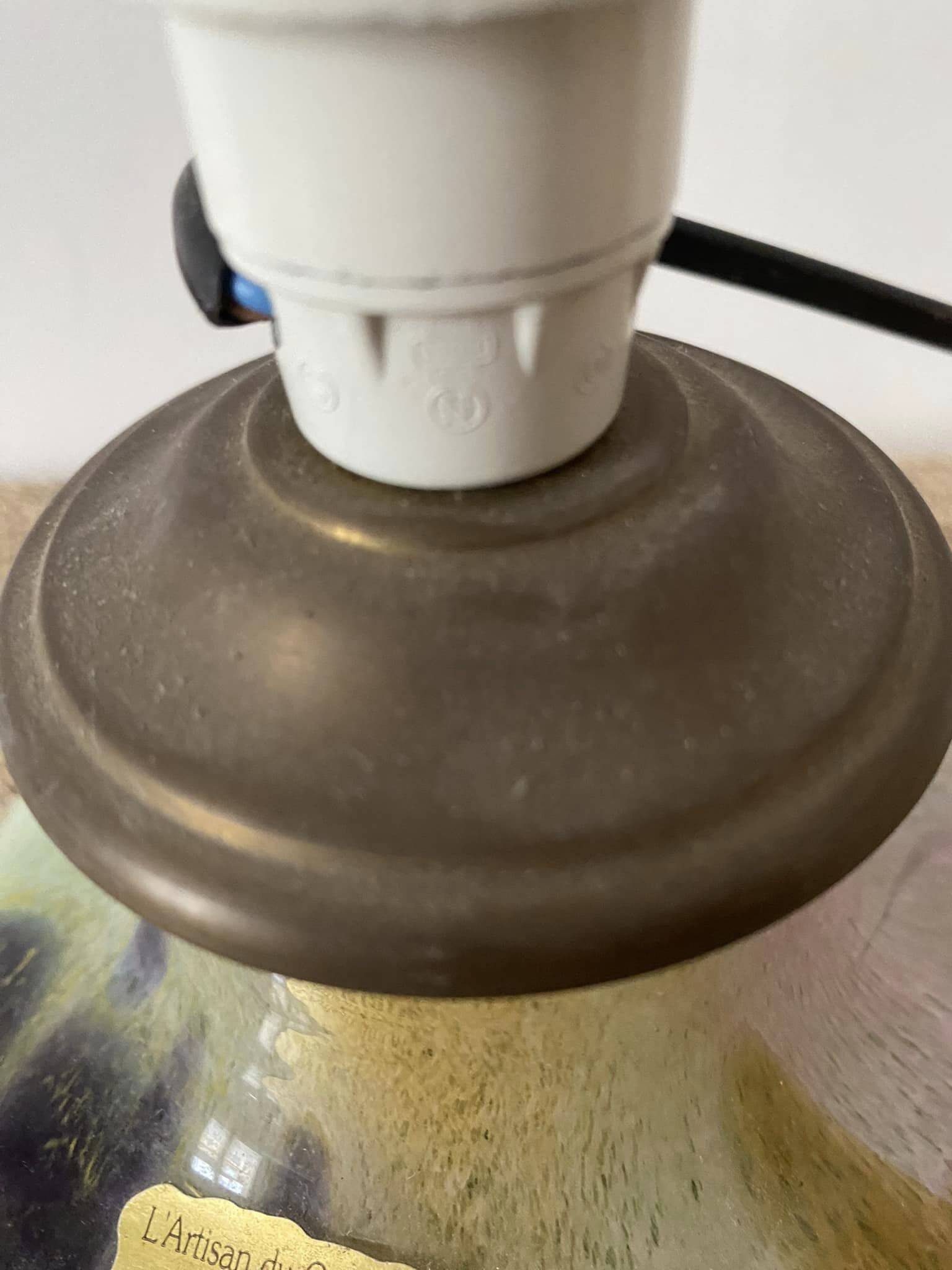 Polychrome crystal lamp base from crystal artisan Klein in Baccarat