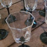 Set of 9 80's stemmed glasses