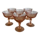 Set of 6 Rosaline champagne glasses.