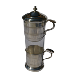Tisher cup in silver metal and glass