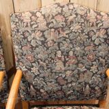 Pair of Louis XIII Style Armchairs in Sheep Bone, Needlepoint Tapestry