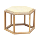 Pair of hexagonal side tables in cerused oak and travertine, attr