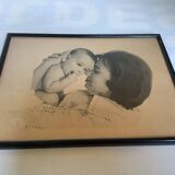 Old frame mother and baby style photography