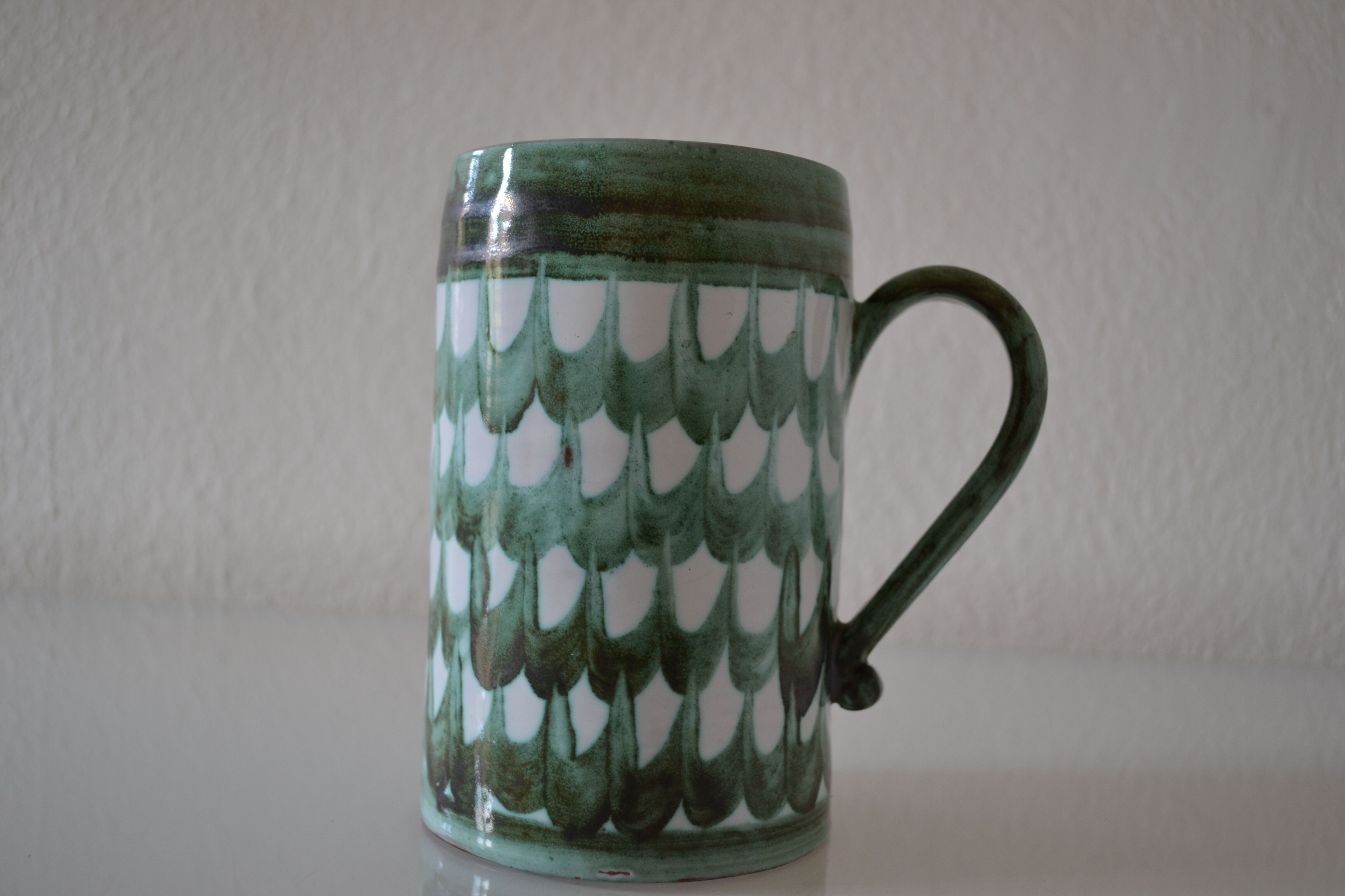 Vintage ceramic beer mug hallstatt austria