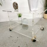 Vintage TV furniture David Lange plexiglass