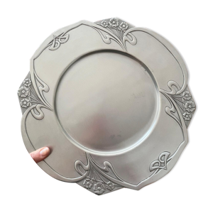 8 assiette et dessous - etain