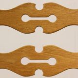 Vintage 1960s brutalist Danish modern oak dining chairs in the style of Henning Kjærnulf