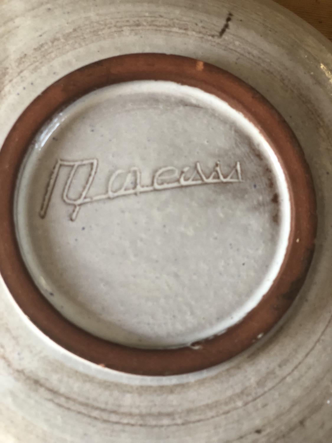 Hollow stoneware plates signed Roland Moreau Tourettes sur Loup