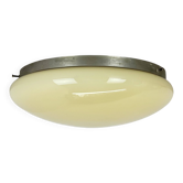 Large modernist art deco metal plafoniere ceiling flushmount light, france