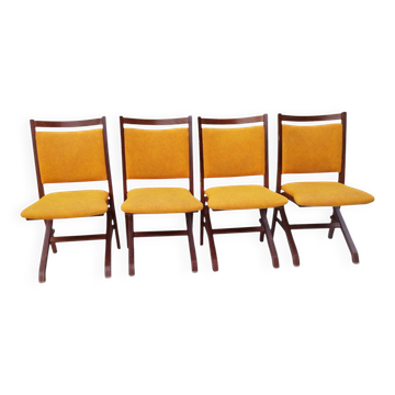 Set of 4 vintage saffron Scandinavian chairs