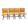 Set of 4 vintage saffron Scandinavian chairs
