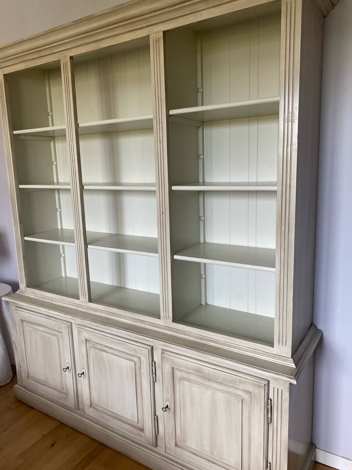 Bookcase, ecru wood, Basic Line brand by Luc Meganck