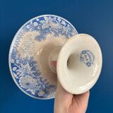 Sarreguemines Iron Earth Compote Dish - Vintage Blue Jardinière Model -