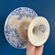 Sarreguemines Iron Earth Compote Dish - Vintage Blue Jardinière Model -
