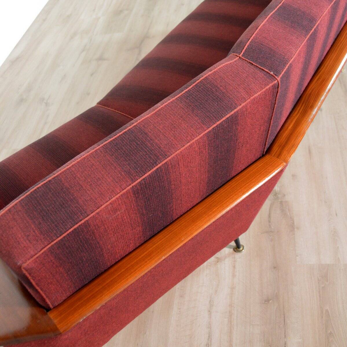 Rare curved vintage teak canapé 1950s / Decor series Deutschland 83