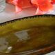 Old olive green oval serving dish Gien France