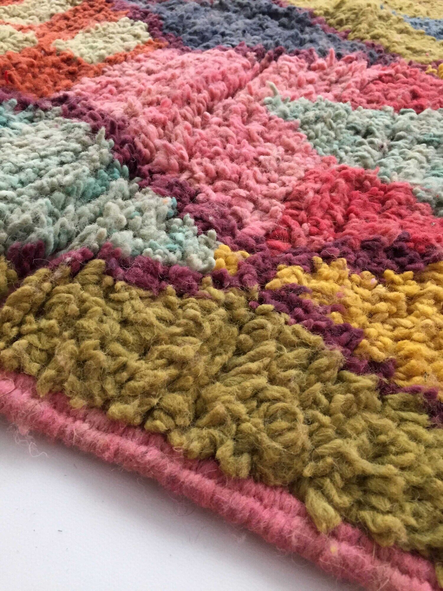 Moroccan Berber boujaad carpet with colorful patterns 250x156cm