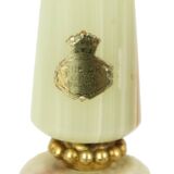 Fifties Vintage Table Lamp Onyx Marble Brass Acanthus