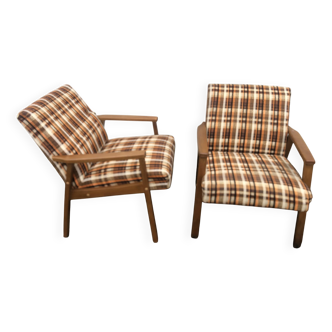 Vintage 60s Scandinavian style teak armchairs