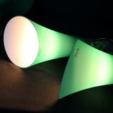 Pair of postmodern green glass wall sconces, by Carlo Nason for "murano due", Italy