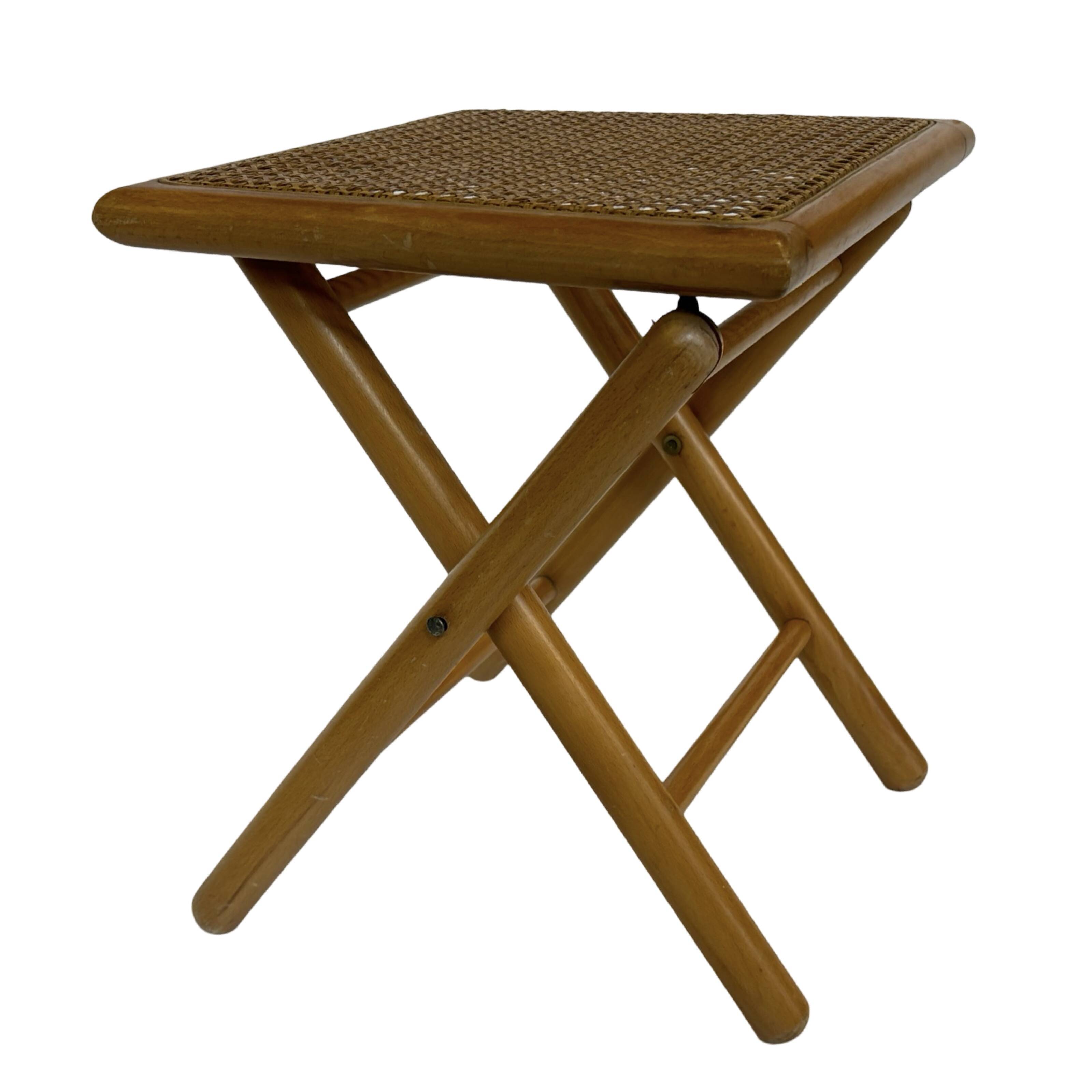 vintage side table stool thonet style webbing