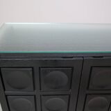 Black brutalist sideboard by Frans Defour, Belgium 1970's