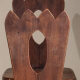 Pair of brutalist chairs in solid elm