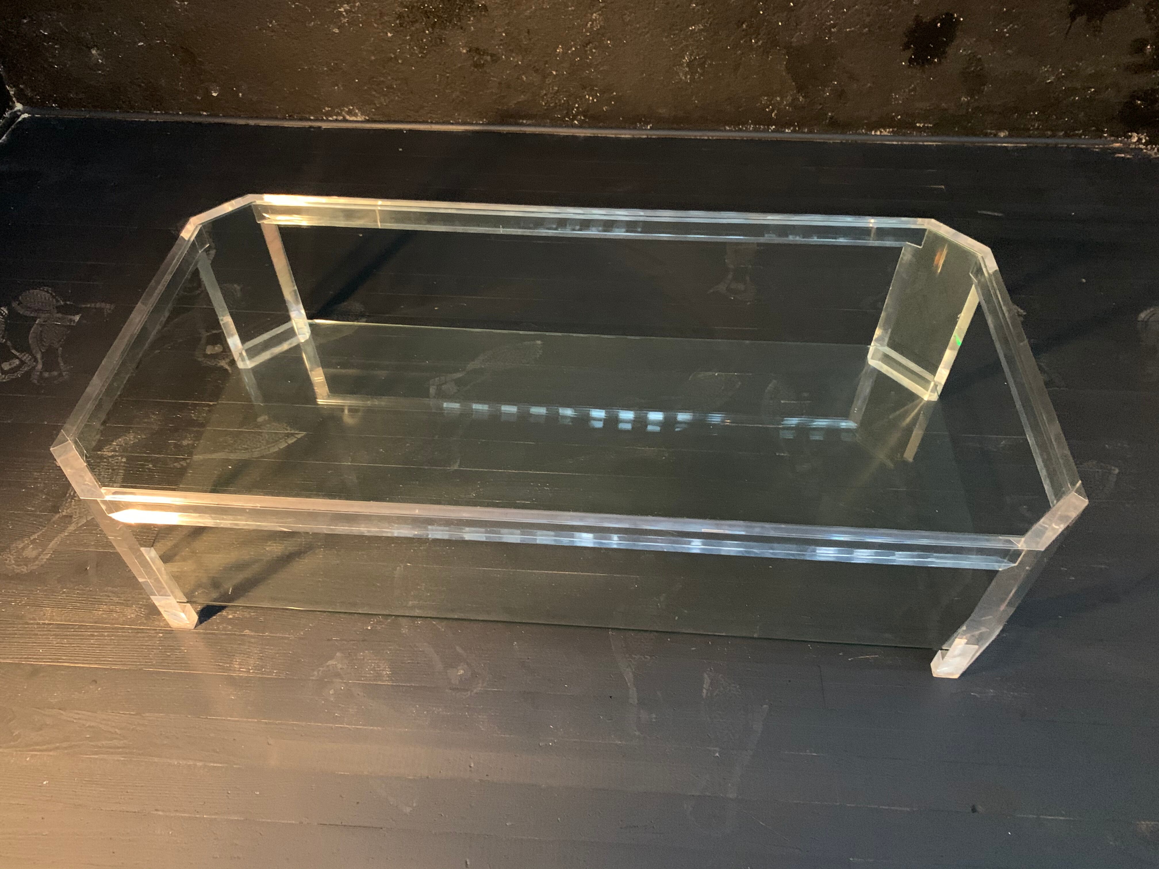 David Lange double-plated coffee table