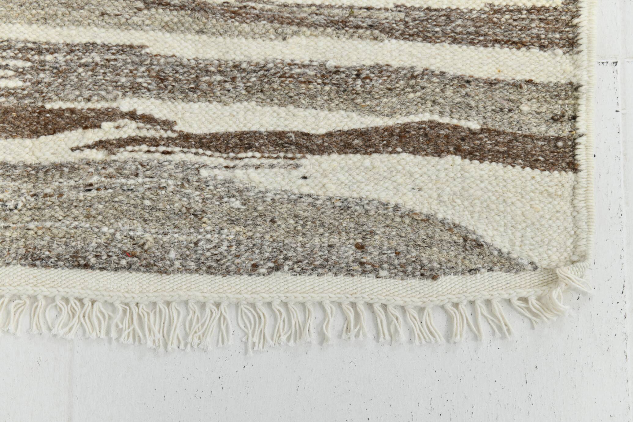 Vintage Ethnic Striped Kilim Runner Rug, 79x356Cm