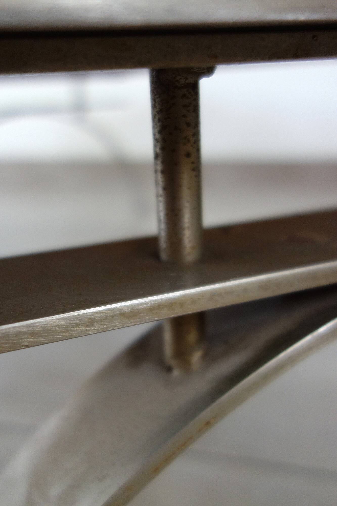 Jean Gregorieff coffee table for Roche Bobois, ceramic and brushed steel