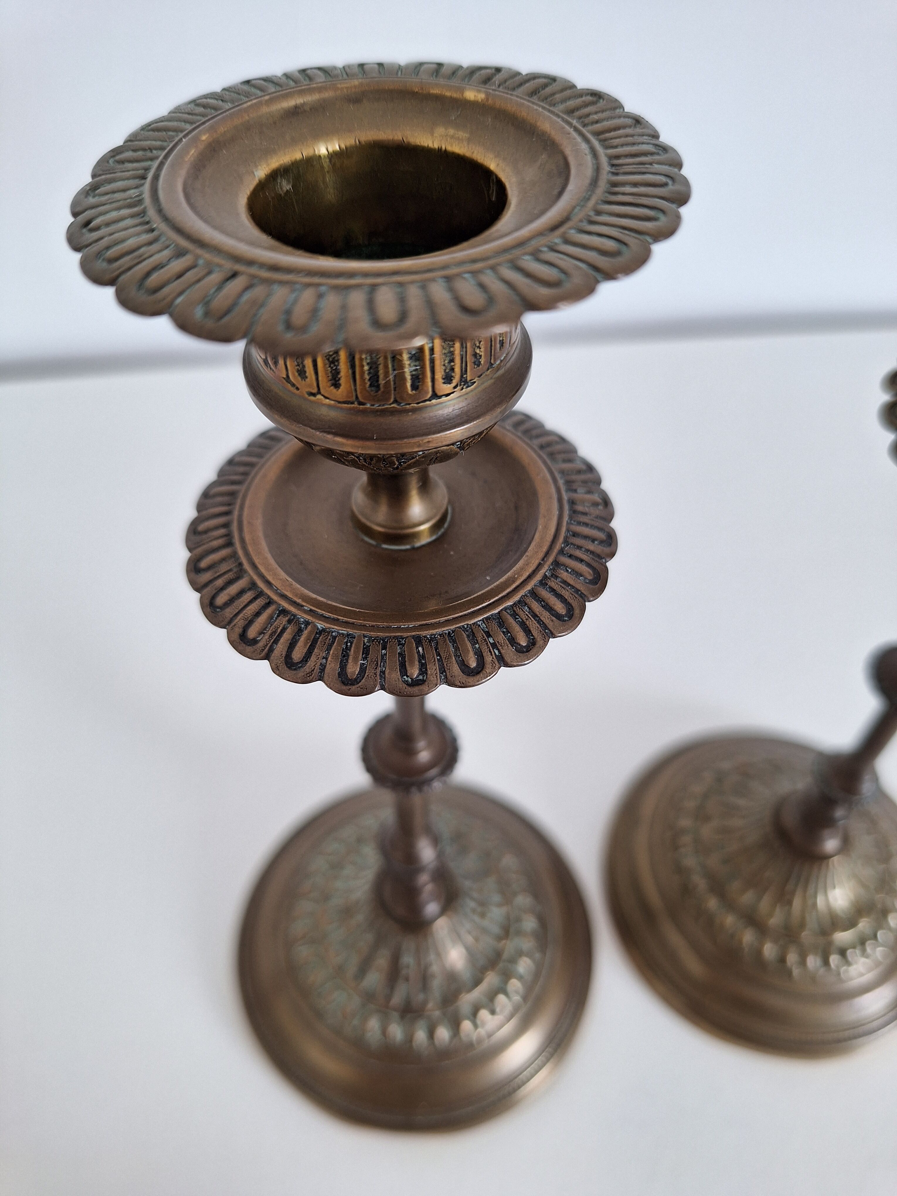 Vintage brass candle holders