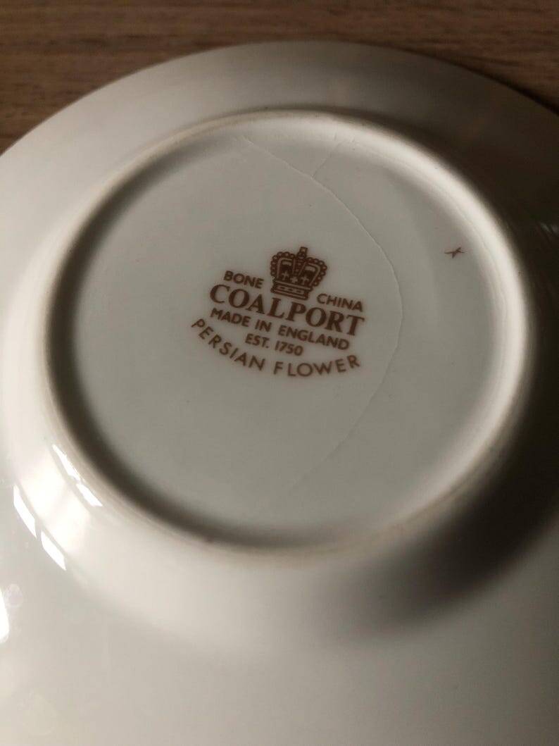 Vintage Coalport Persian Flower Tea Set: Bone China Demitasse & Tea Cups