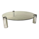 Table basse chrome et verre 1970