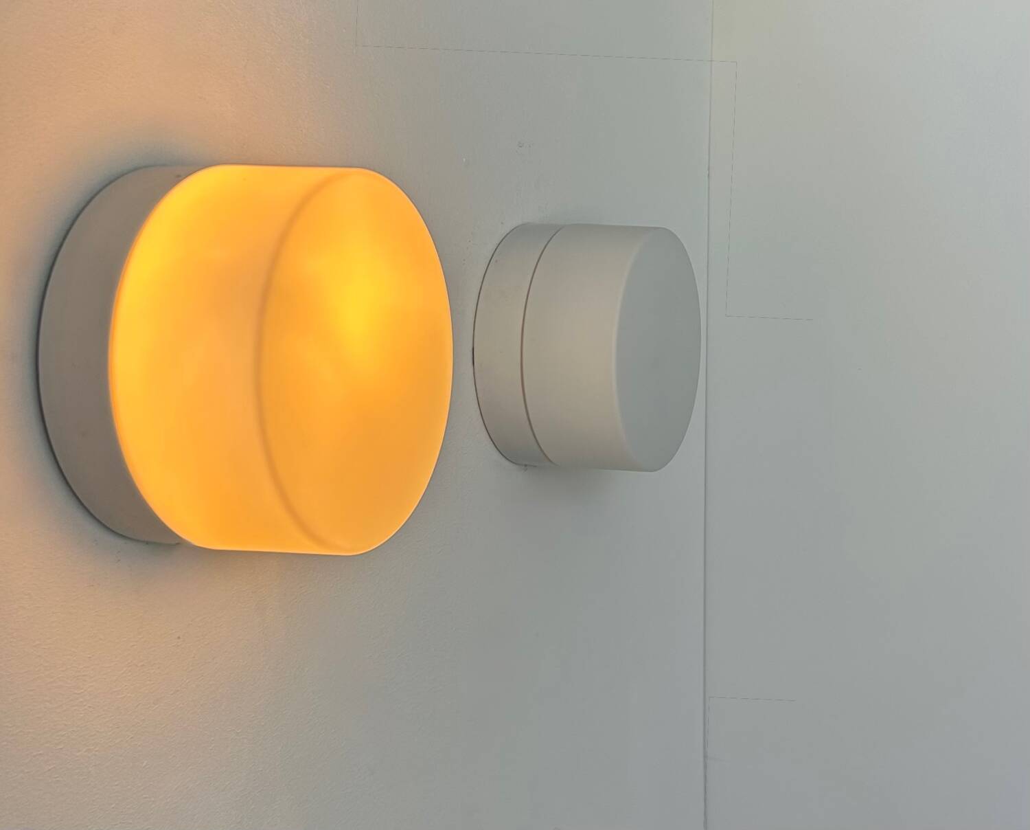 Pair of vintage porcelain and opaline wall lights, France 1970