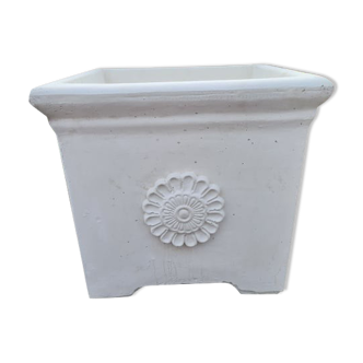 Contemporary reconstituted stone pot for the garden
