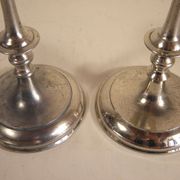 Pair of candlesticks in silver metal