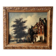 Dutch street scene oil painting in ornate frame signed Nijland