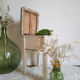 Chest stool - white patina sitting green