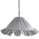 Suspension Emilia, pleated lampshade with frills, grey stripes.