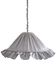 Suspension Emilia, pleated lampshade with frills, grey stripes.