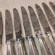 12 silver plated dessert knives, Christofle Vendome, 19.7cm