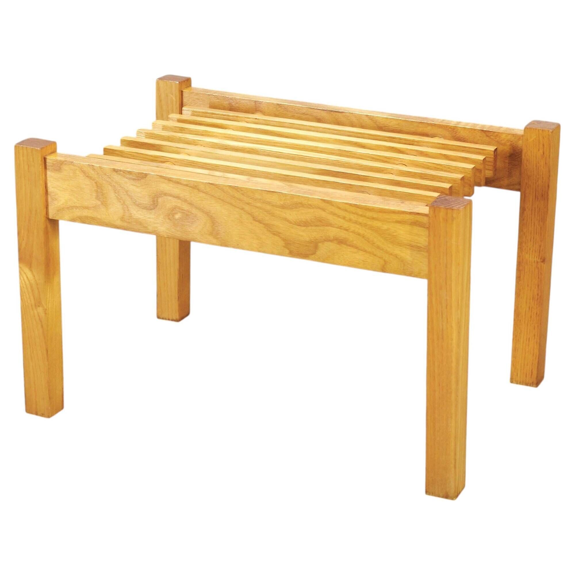 Mid-Century Ash Wood Plant Stand, Czechoslovakia, 1960s