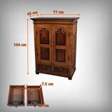 Small Teak and Rosewood Spice Cabinet, Pondicherry, India – Late 19th Century