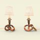 Paire de lampes « Bretzel » en lucite et laiton, par Dorothy Thorpe (1901)