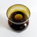 Vase vintage verre fumé