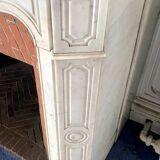 Louis XV style fireplace Model Pompadour White Carrara marble 20th century