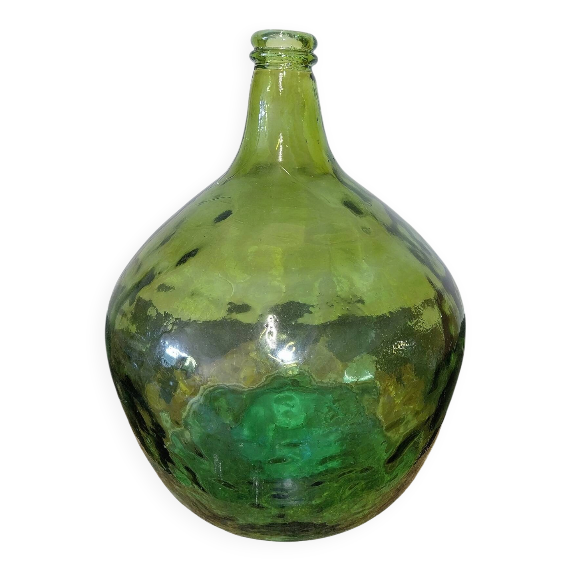 Dame Jeanne grand modèle en verre verte