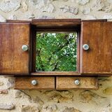 Art Deco Style Oak Wall Cabinet, Circa 1940's