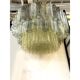 Italian Mid-Century Modern “Tronchi” Murano Glass Chandelier in Amber