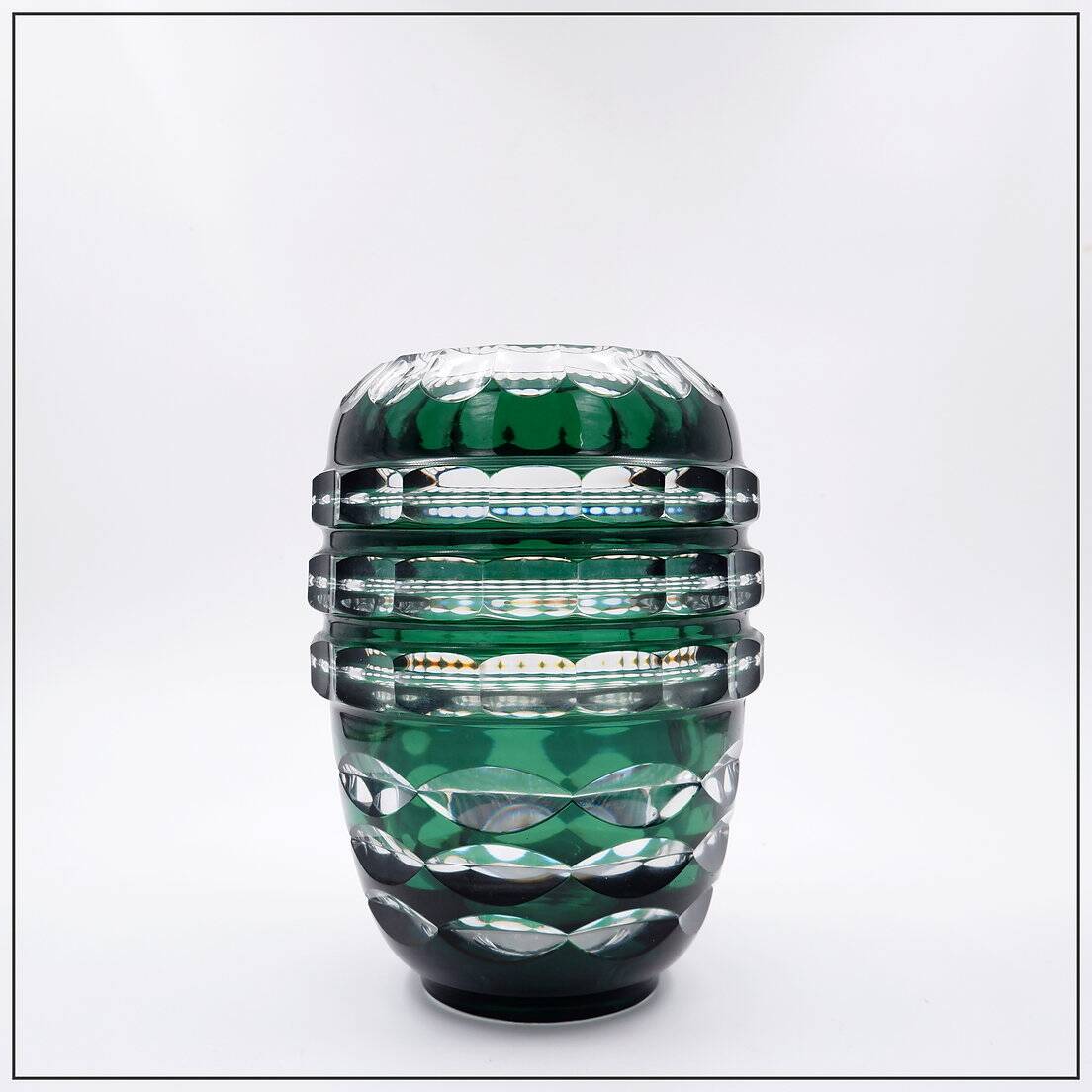 Val Saint Lambert Crystal Art Deco Vase